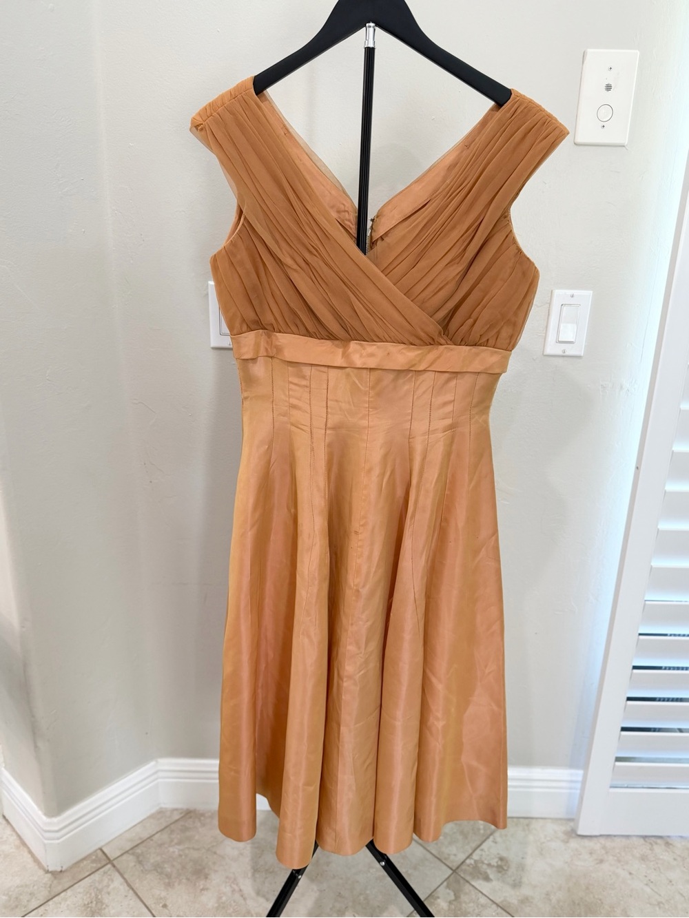Vintage 1950s Fred Perlberg Dance Originals Champagne Gold Dress Old Hollywood